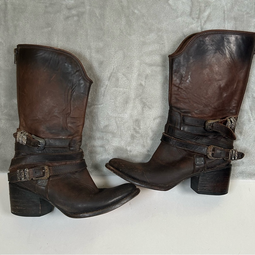 Freebird by Steven pikes wrap strap leather buckle boots - Picture 11 of 12